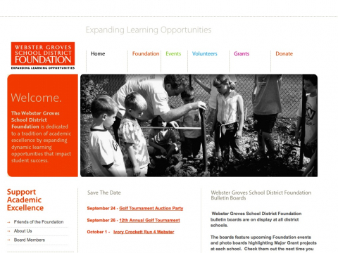 Webster Groves School District Foundation home page